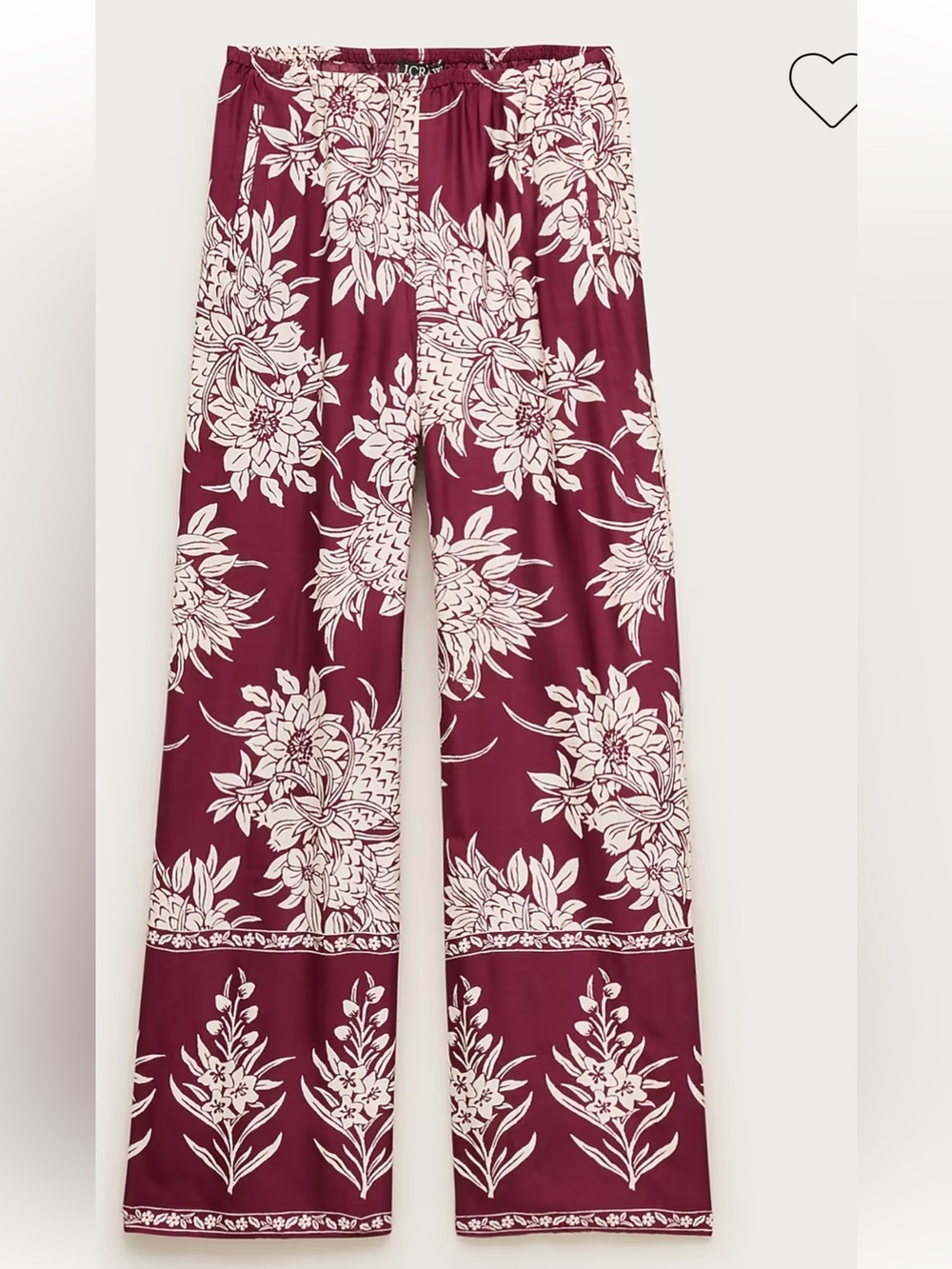 NWT J Crew Cosmo pant in pineapple-print viscose twill - Picture 5 of 9
